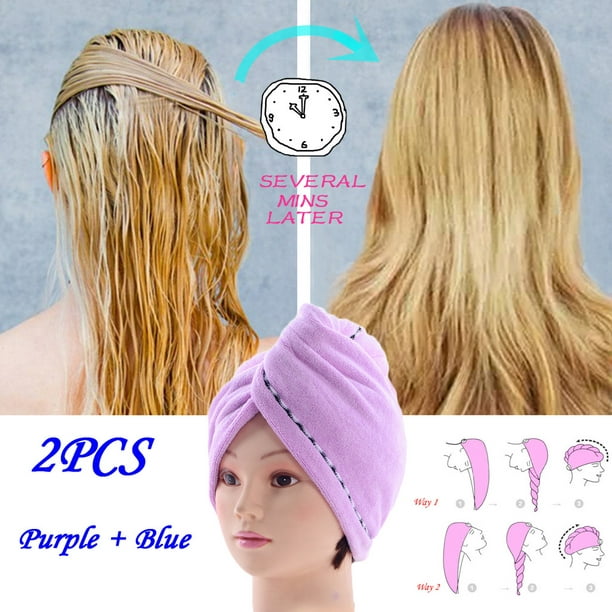 Microfiber Towel Quick Dry Hair Magic Drying Turban Wrap Hat Cap Bathing best 